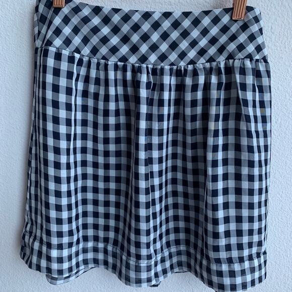 GAP Dresses & Skirts - GAP Gingham Check Flowy Side Zip Skirt Navy  2